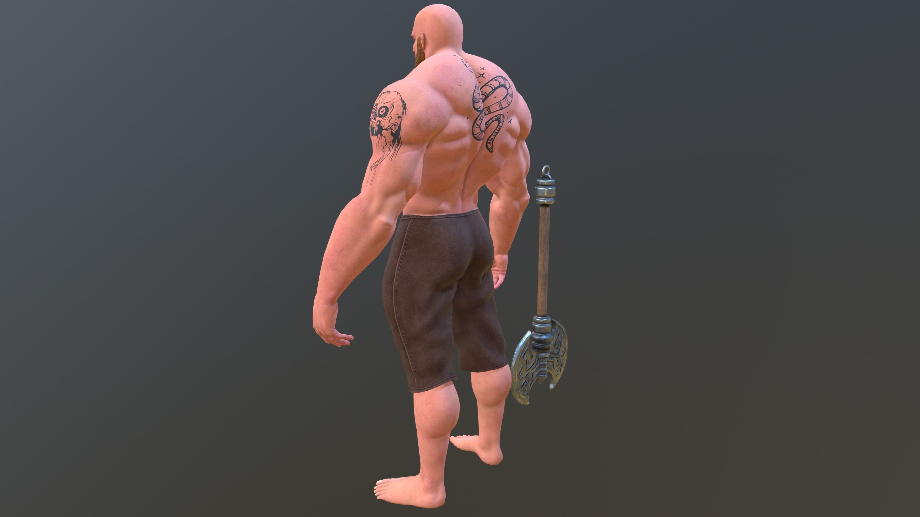 big man Low-poly 3D model_7