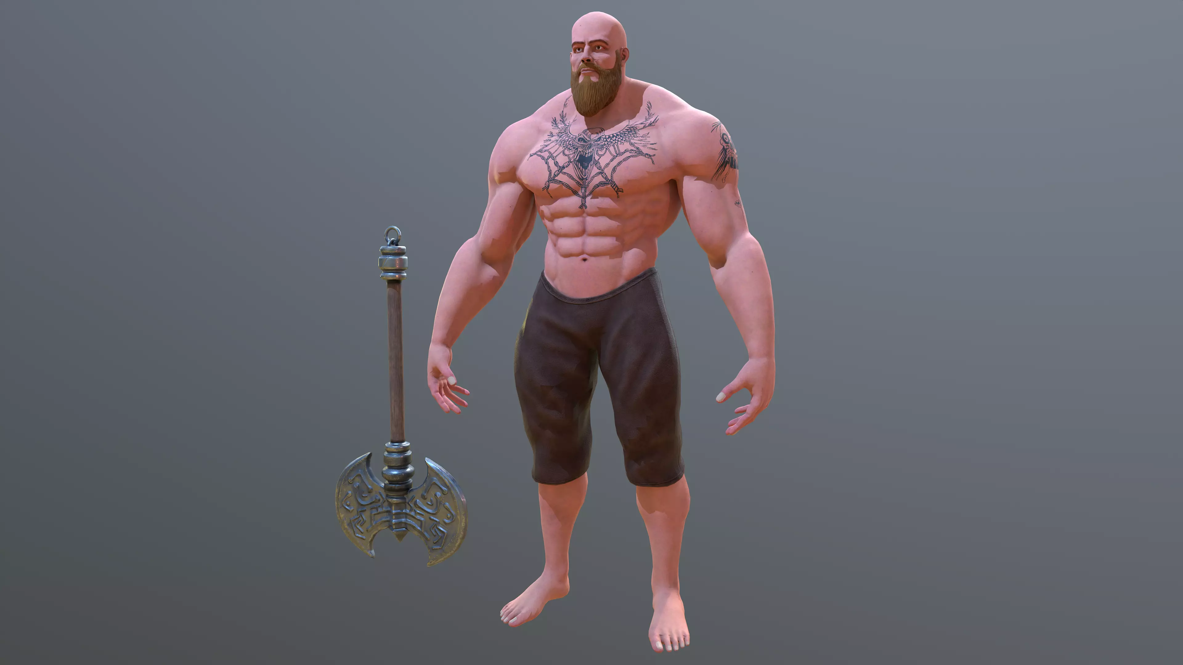 big man Low-poly 3D model_0