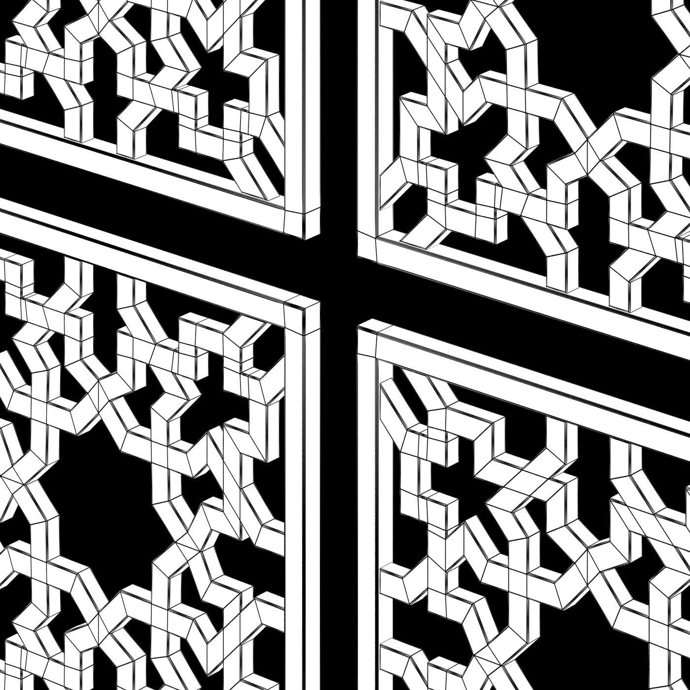 Arabic Islamic pattern decorative gold plaster 3D model_4