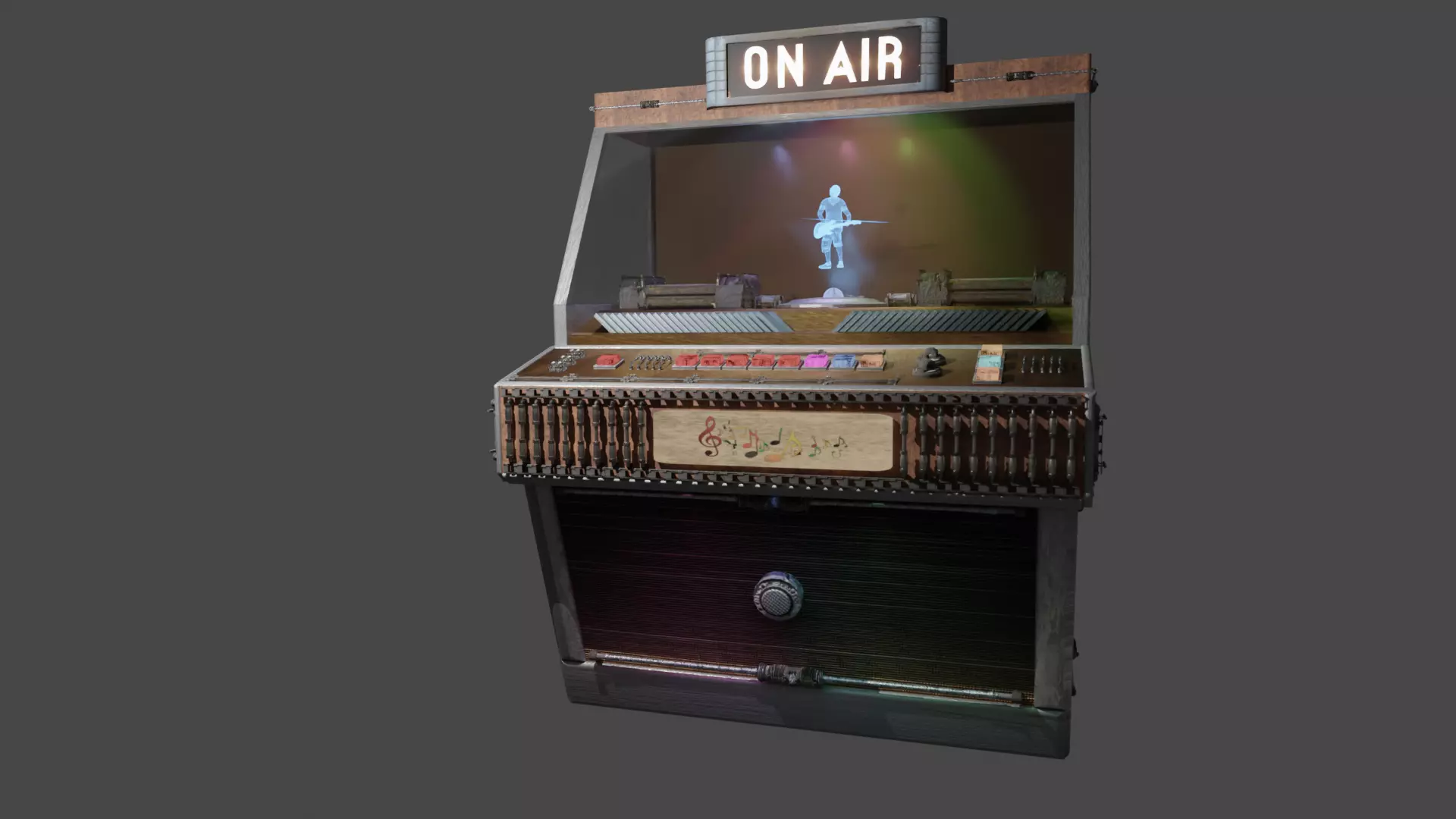 Futuristic Hologram Jukebox 3D model_0