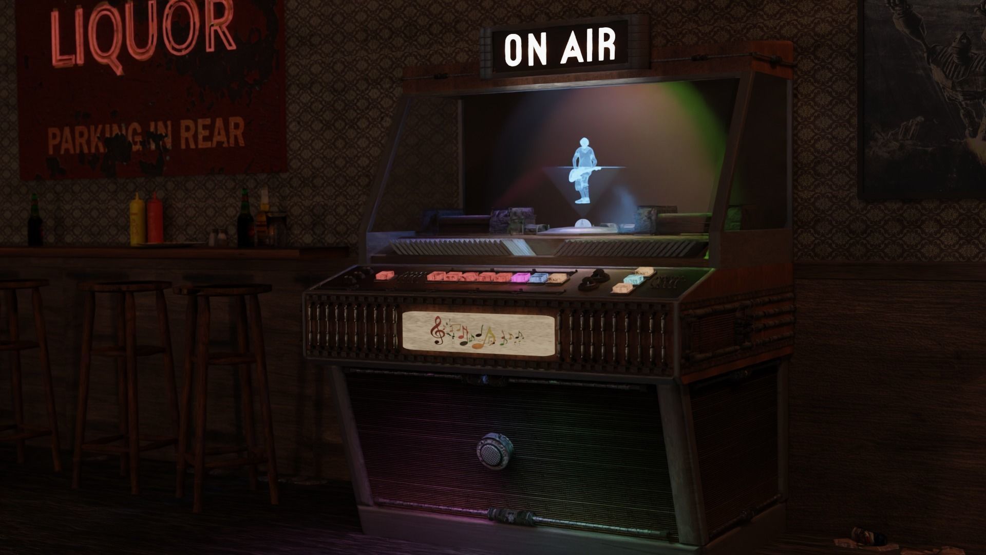 Futuristic Hologram Jukebox 3D model_2