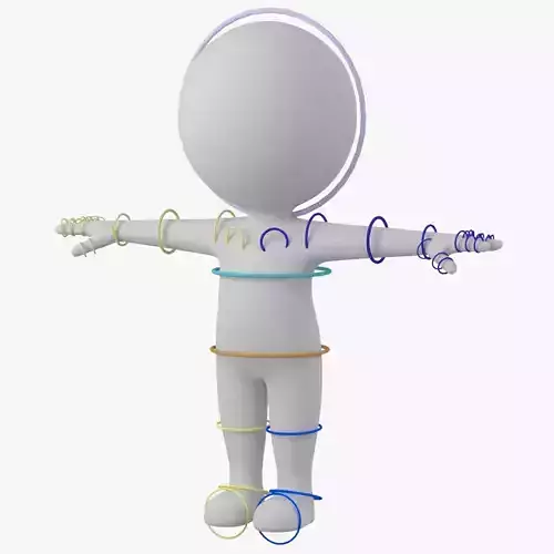 Cute Stickman In T-Pose CAT Rig Low-poly 3D model