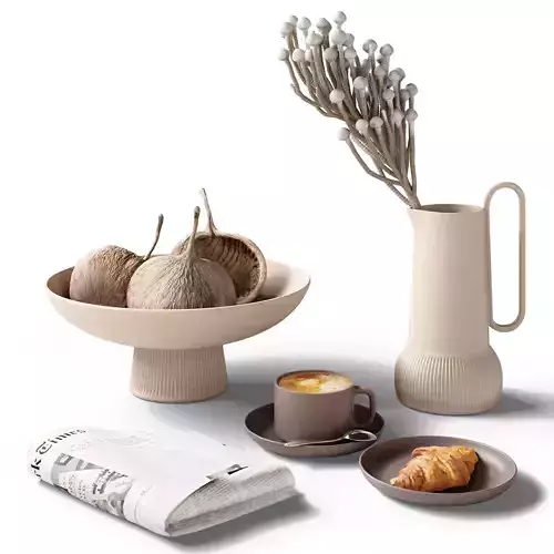 Decor Newspaper and coffee vases buddha nuts Set 77