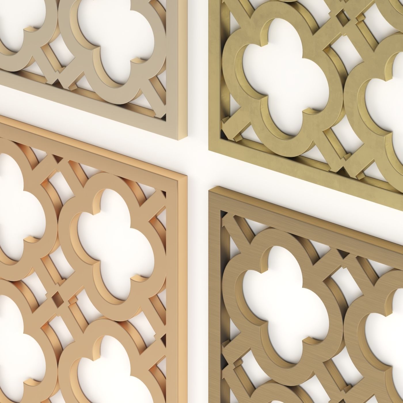 Arabic Islamic pattern decorative gold plaster 3D model_1