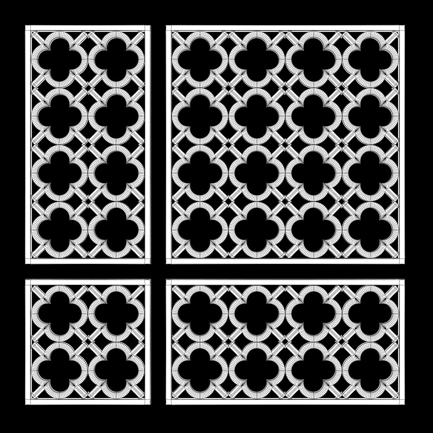 Arabic Islamic pattern decorative gold plaster 3D model_3