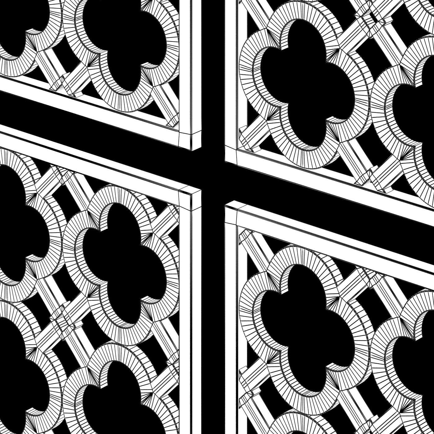 Arabic Islamic pattern decorative gold plaster 3D model_4