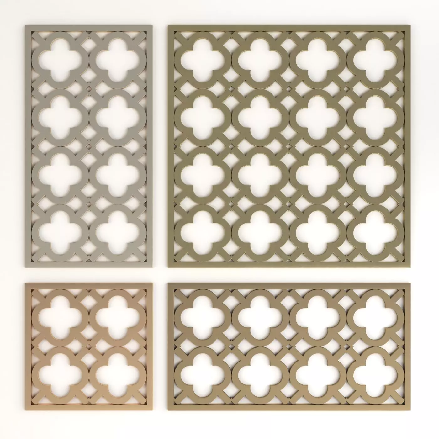 Arabic Islamic pattern decorative gold plaster 3D model_0