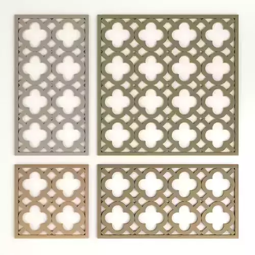 Arabic Islamic pattern decorative gold plaster 3D model