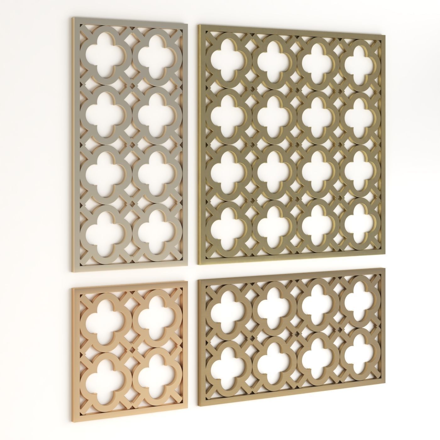 Arabic Islamic pattern decorative gold plaster 3D model_2