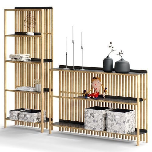 Decor Rack with decor Set 95 3D model