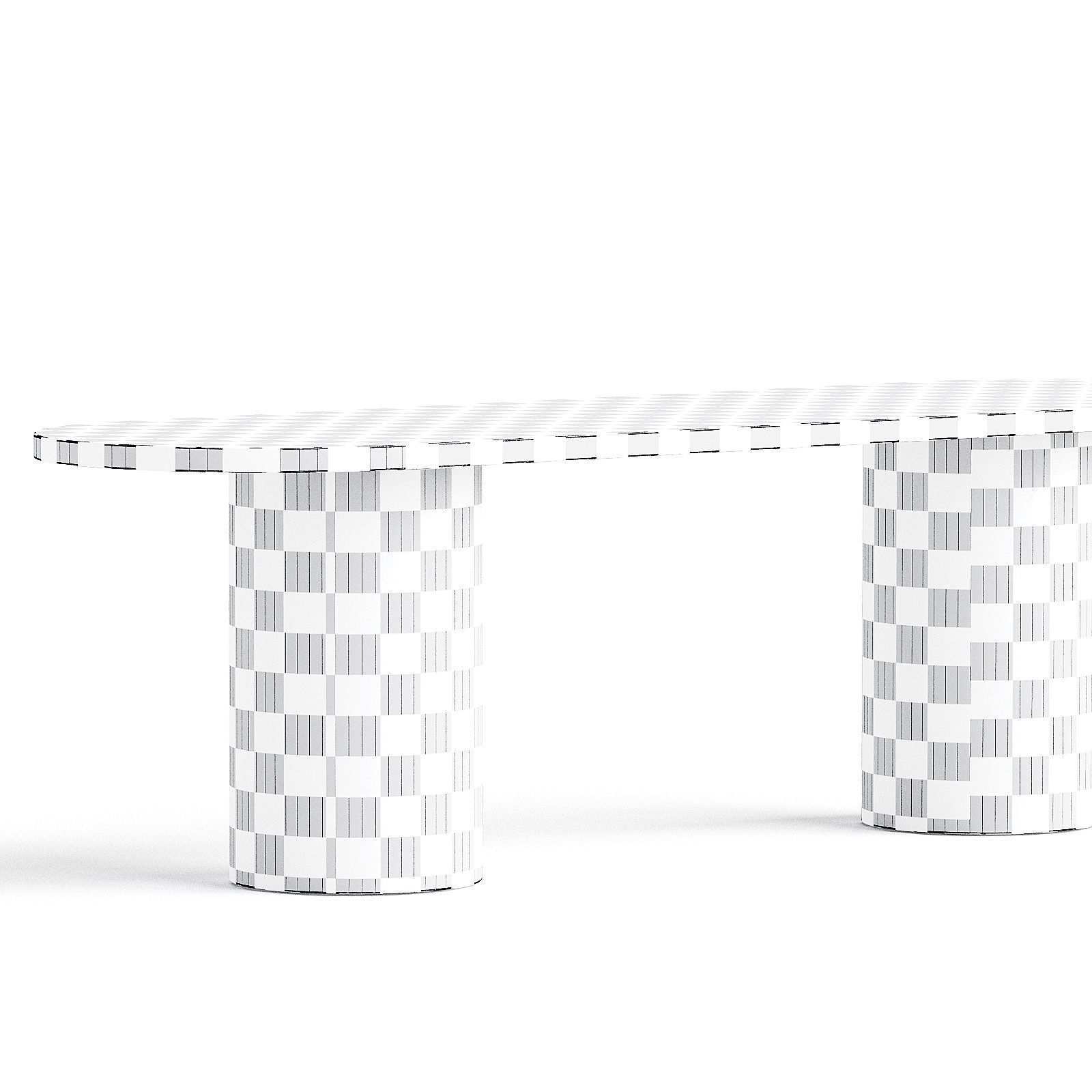 Solid Oakwood Dining Table 3d model  3D model_2
