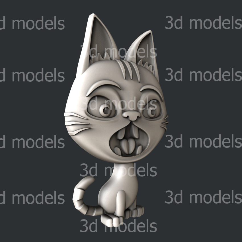 3d STL models for CNC or 3d printer cat P448 3D model_1