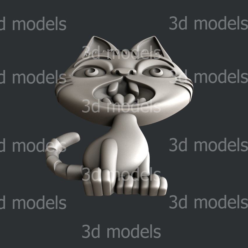 3d STL models for CNC or 3d printer cat P448 3D model_3
