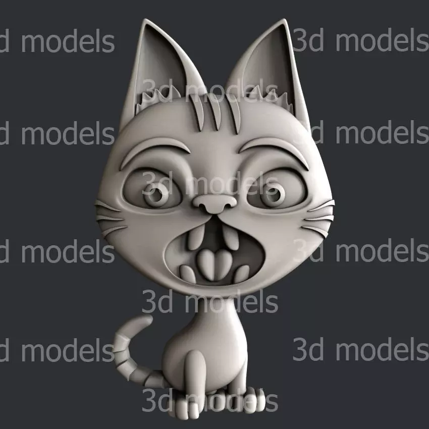 3d STL models for CNC or 3d printer cat P448 3D model_0
