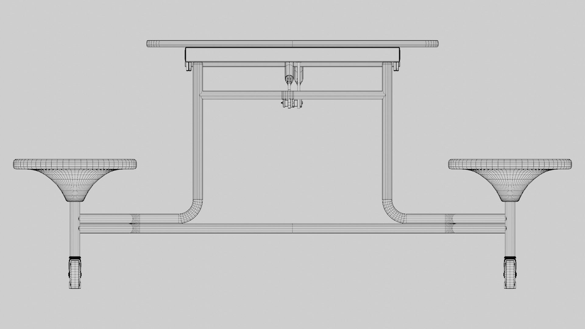 Mobile Cafeteria Table 3D model_10