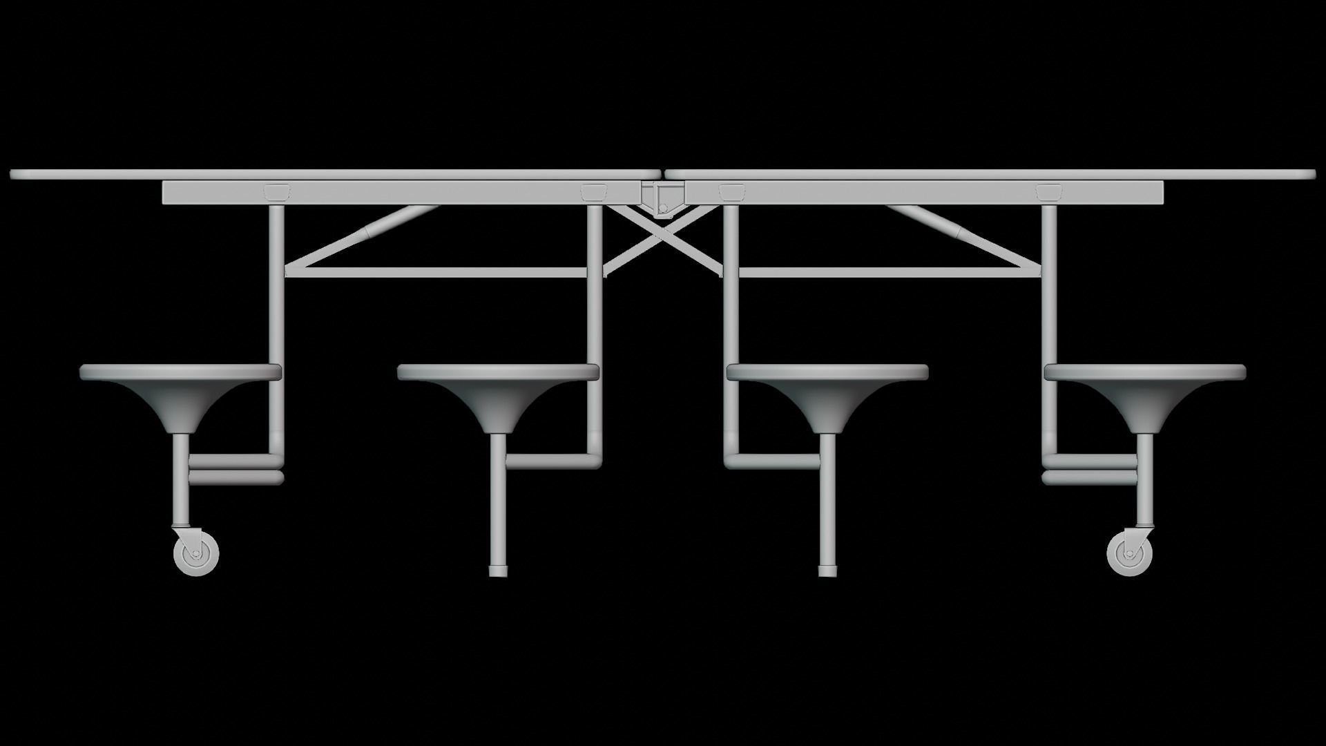 Mobile Cafeteria Table 3D model_4