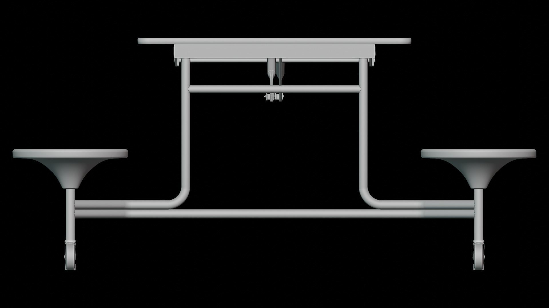 Mobile Cafeteria Table 3D model_6