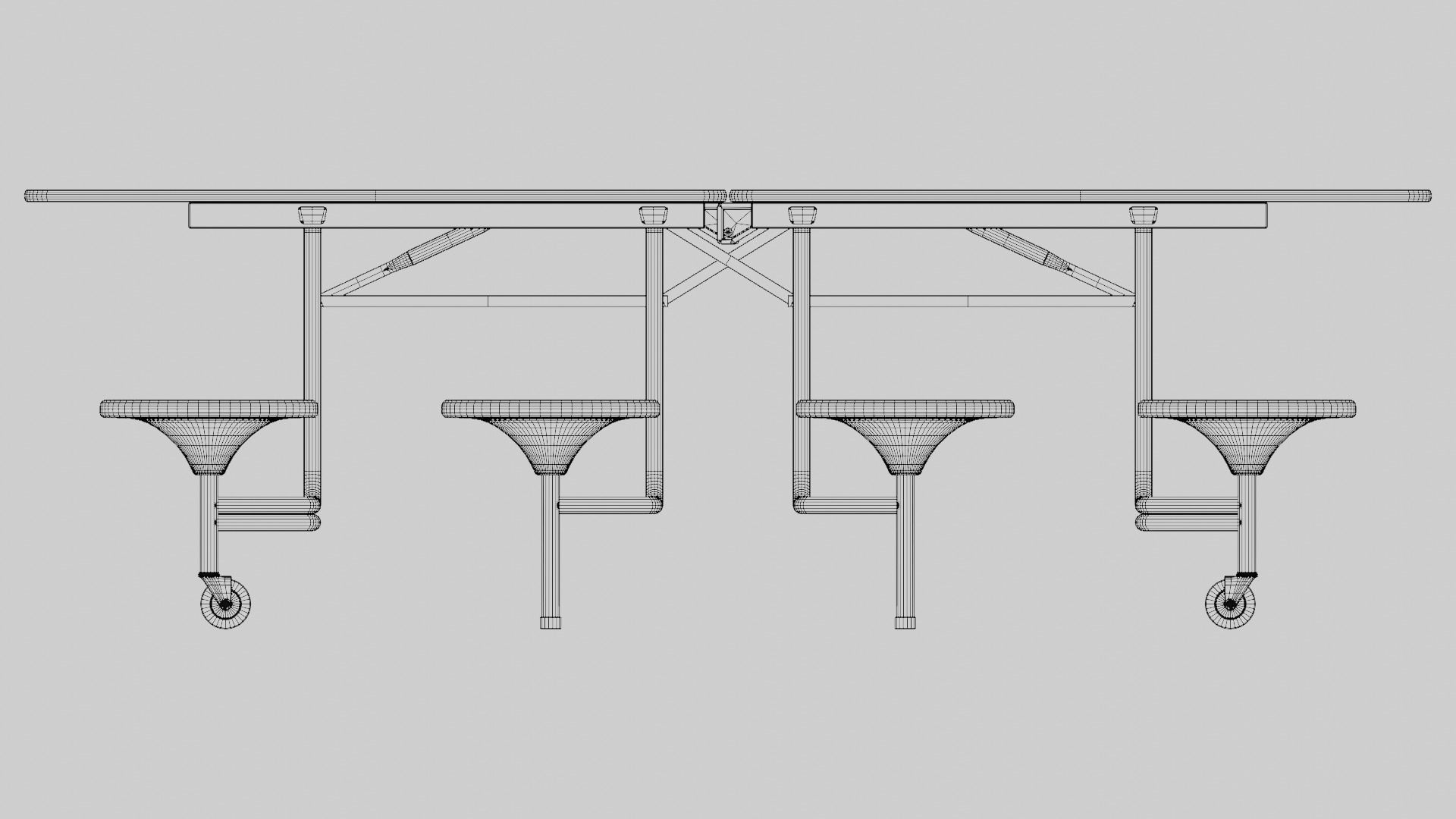 Mobile Cafeteria Table 3D model_8