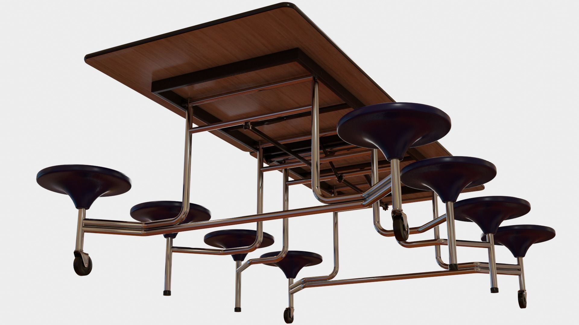 Mobile Cafeteria Table 3D model_2