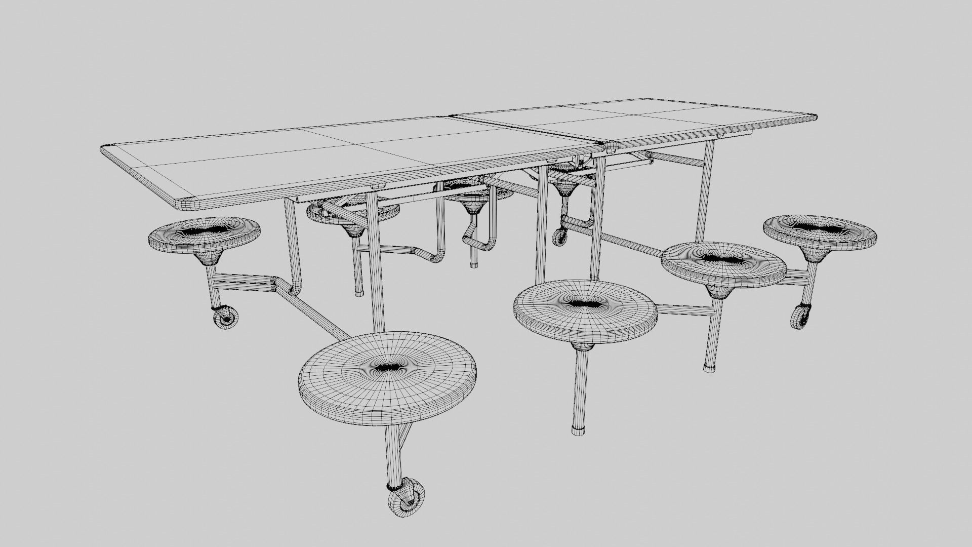 Mobile Cafeteria Table 3D model_7