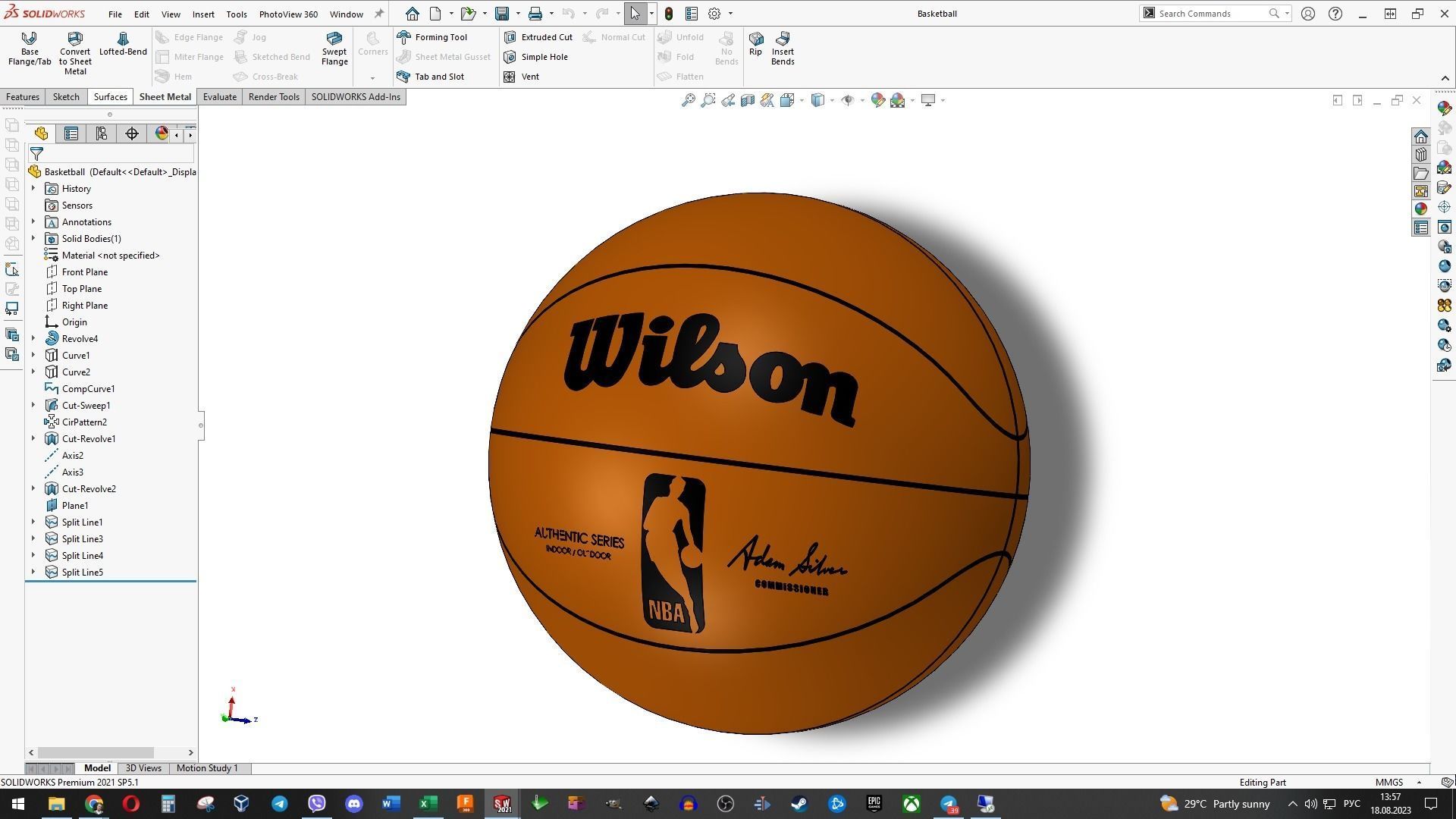 Basketball 3D print model_5
