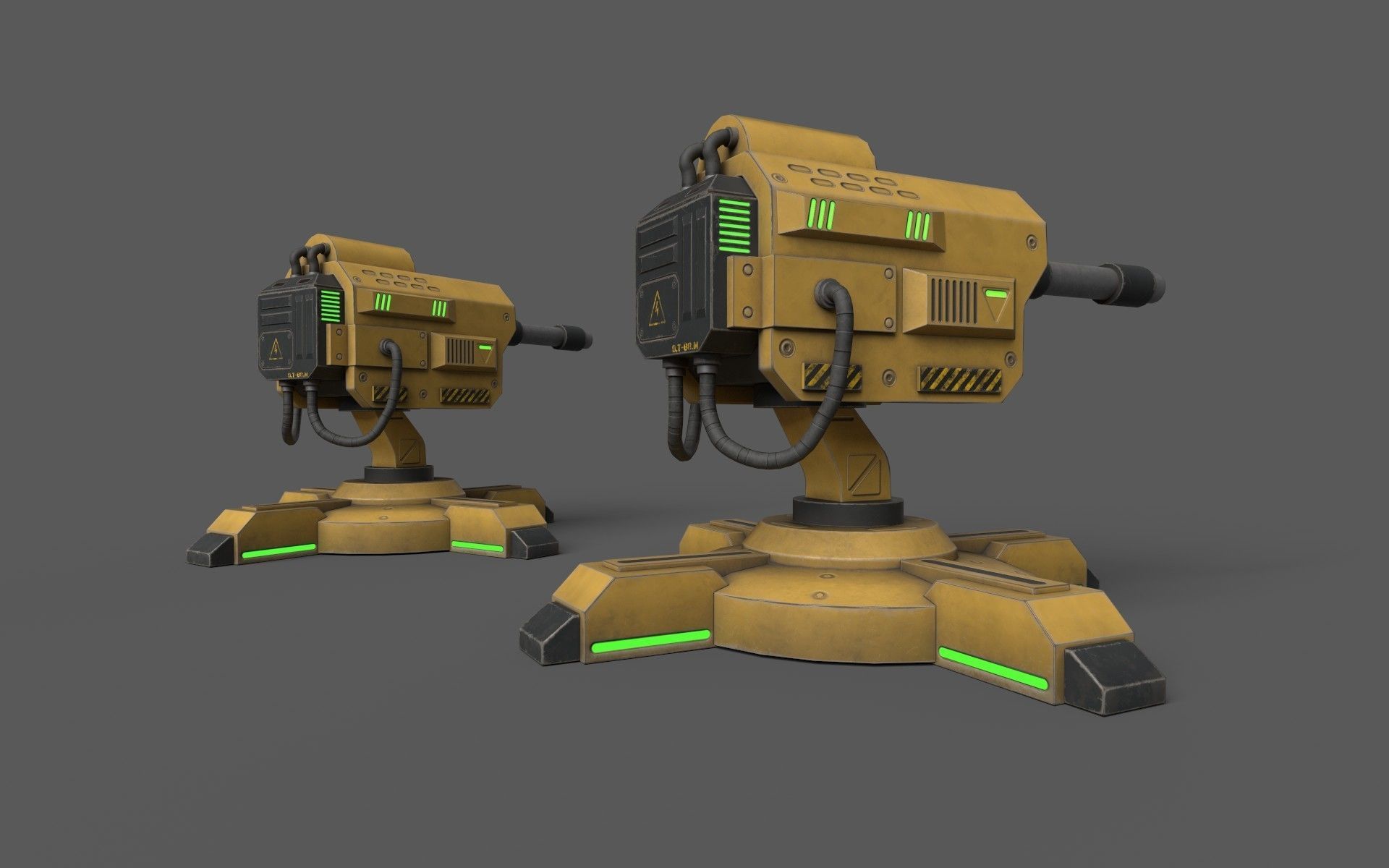 GunTurrets Low-poly 3D model_8