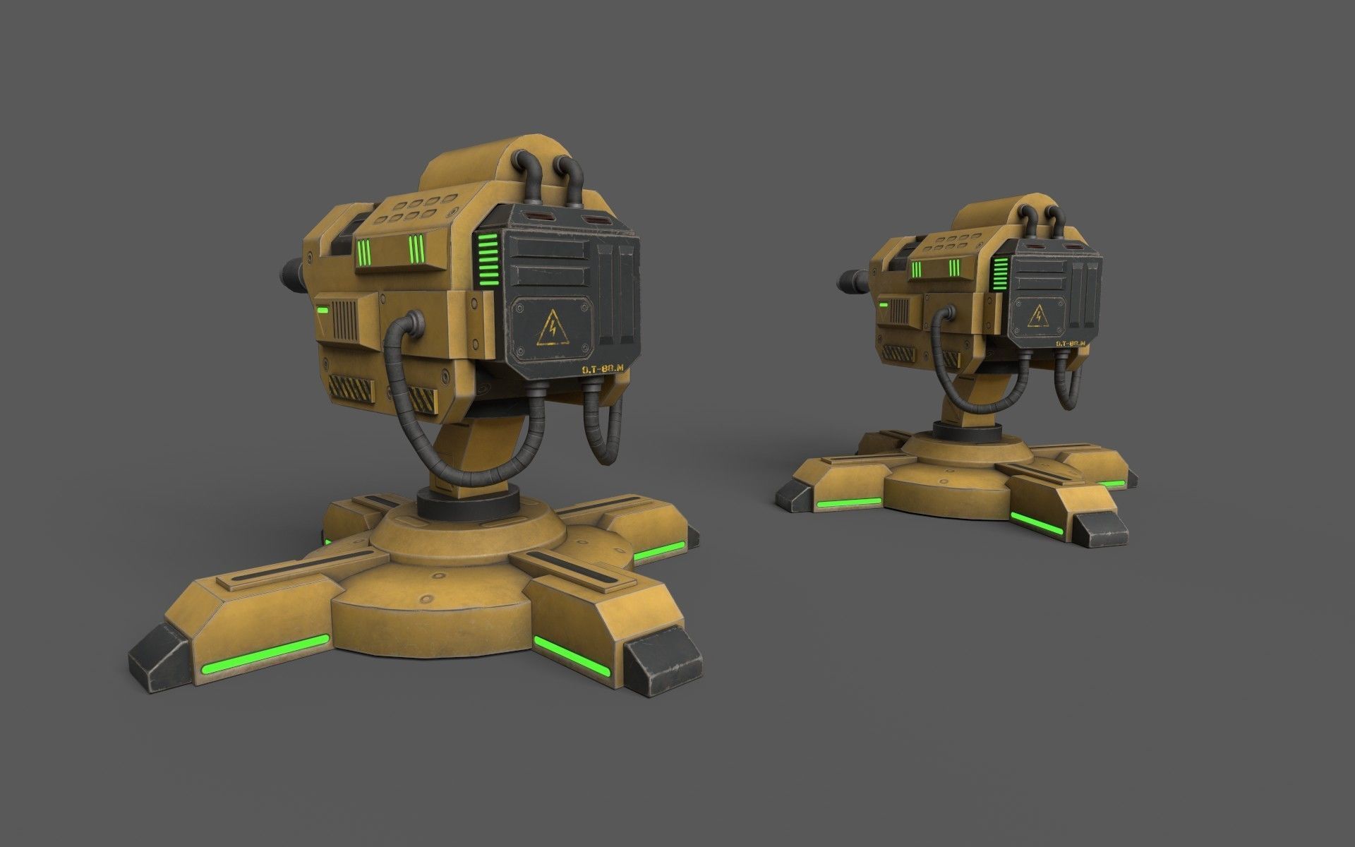 GunTurrets Low-poly 3D model_7