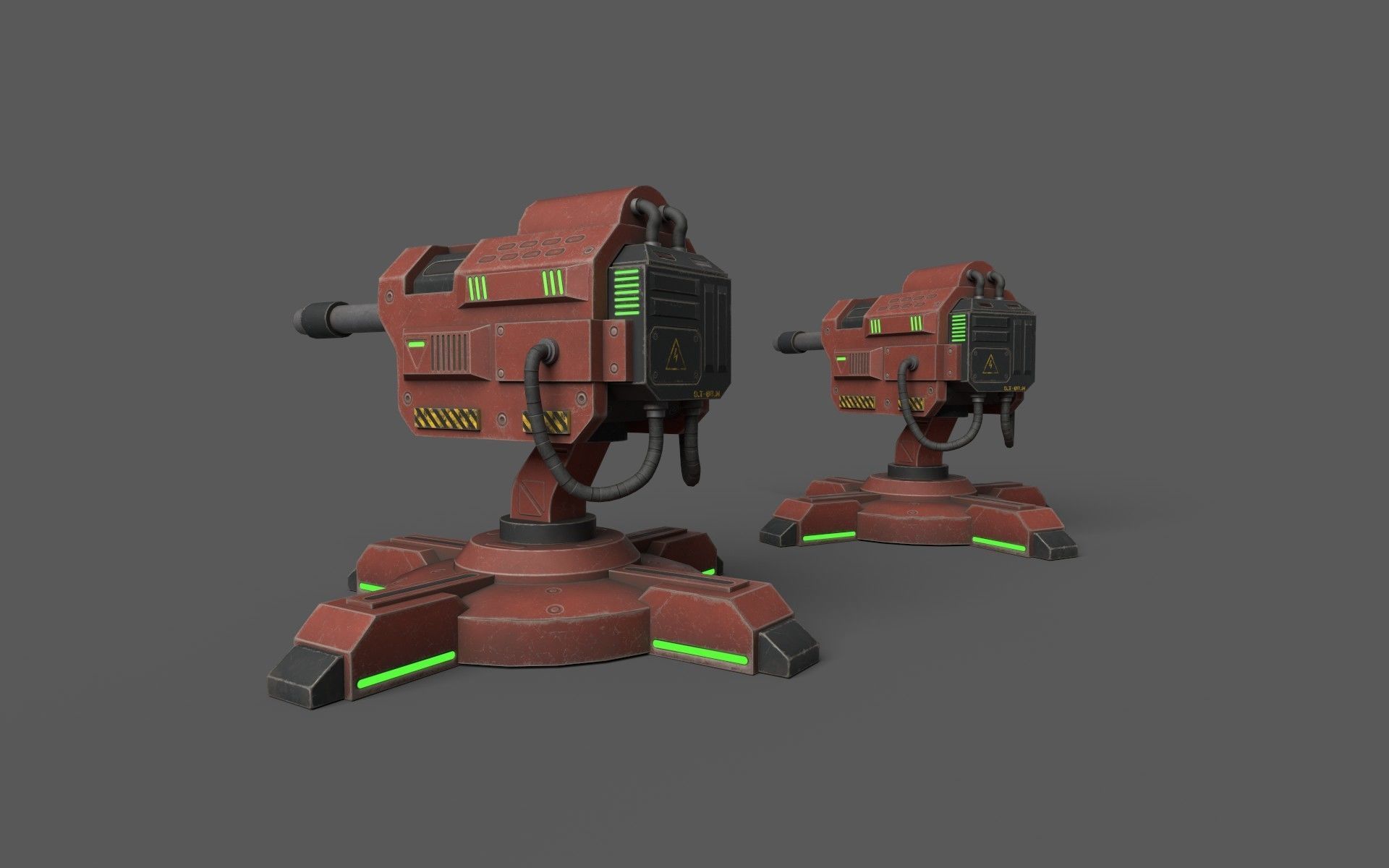 GunTurrets Low-poly 3D model_4