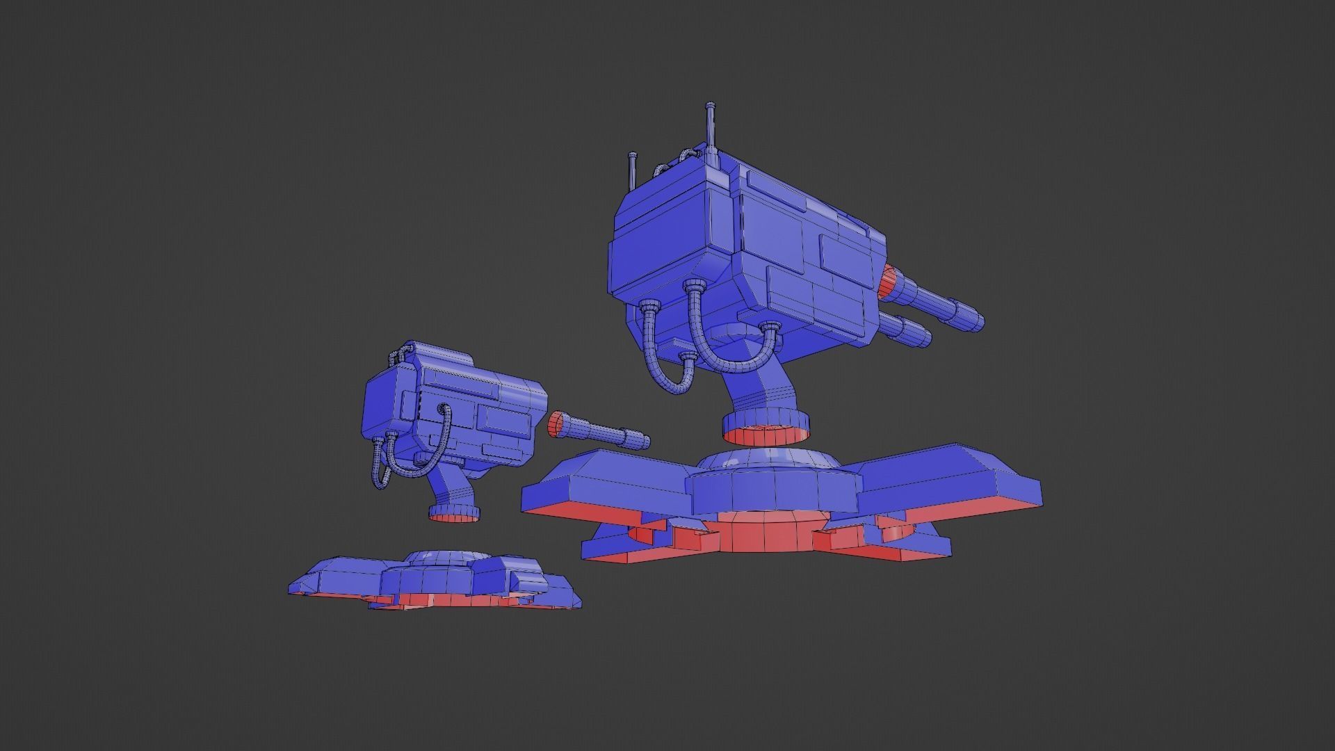 GunTurrets Low-poly 3D model_19