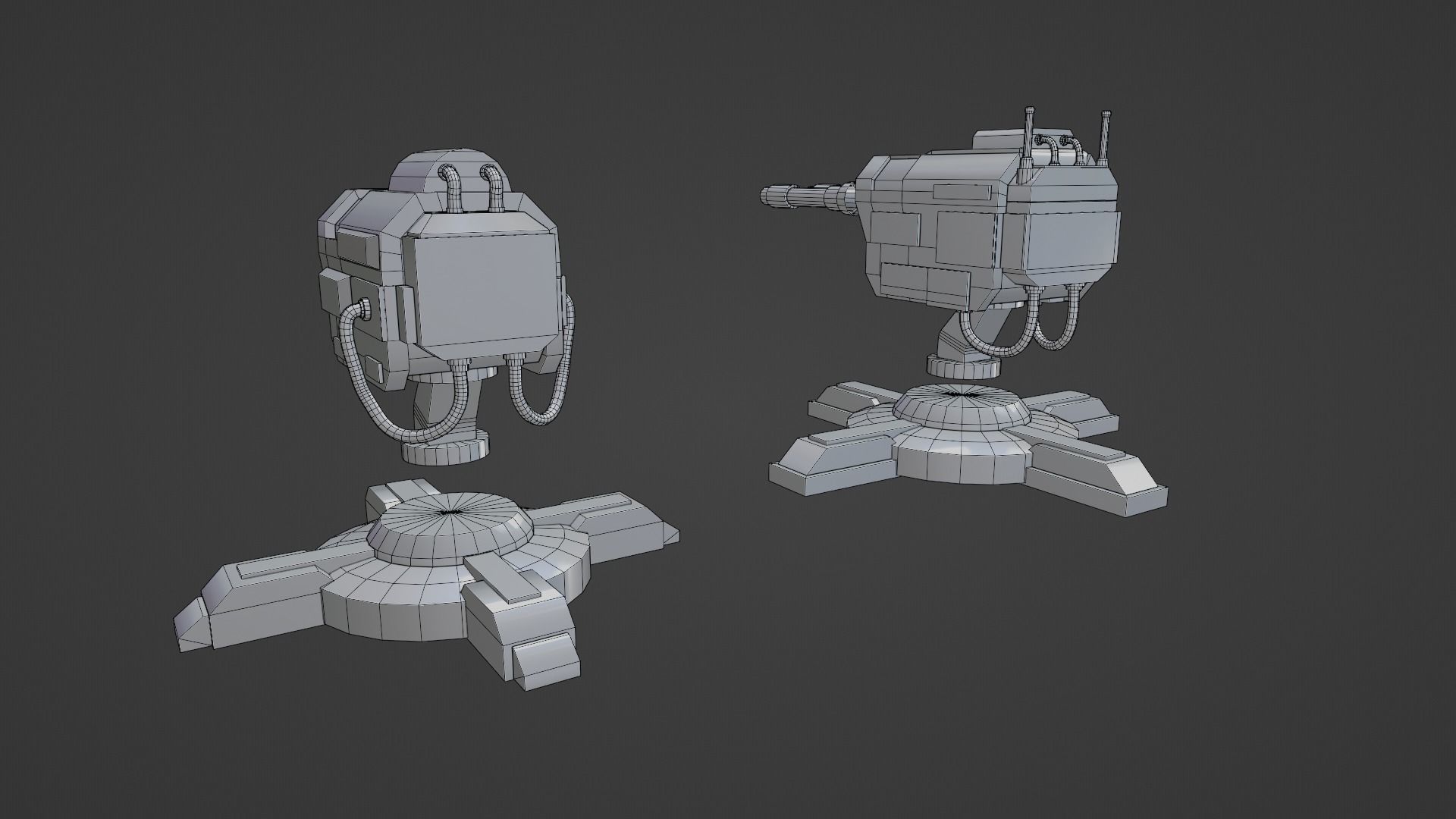 GunTurrets Low-poly 3D model_18