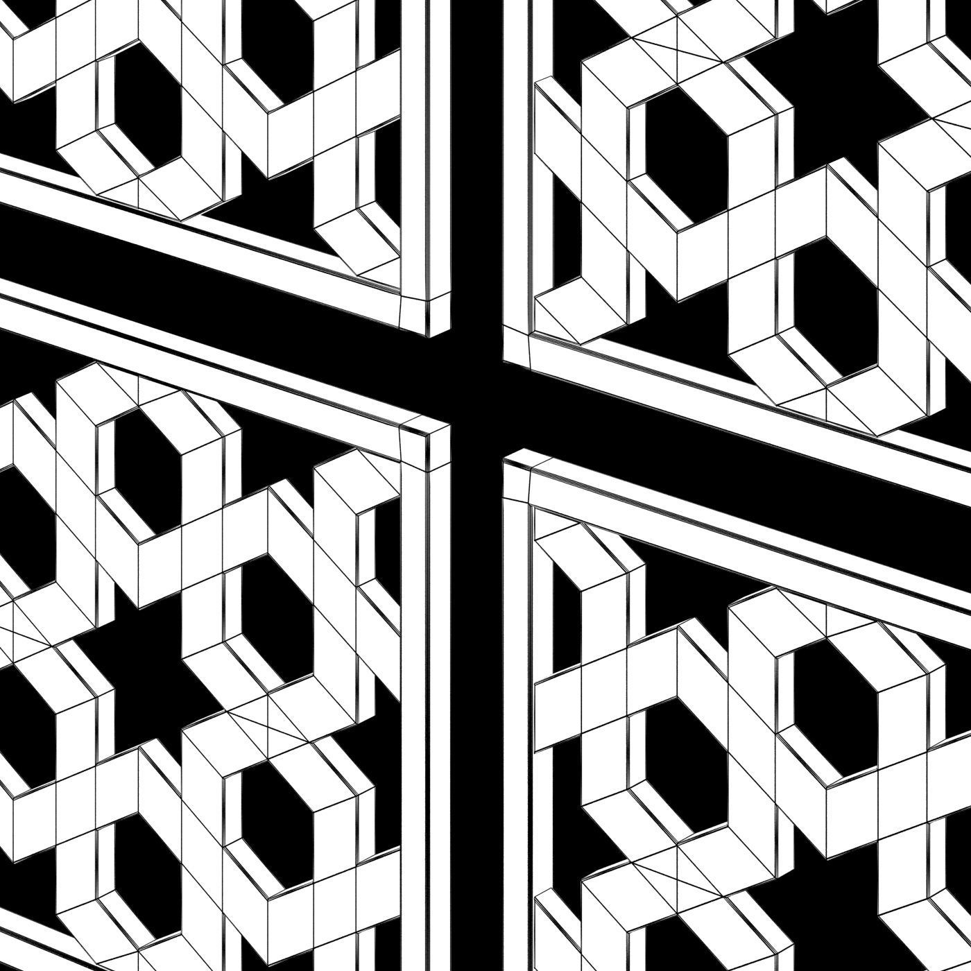 Arabic Islamic pattern decorative gold plaster 3D model_4