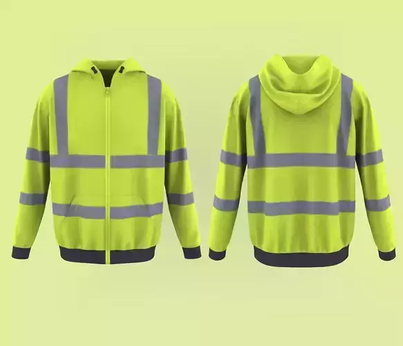 Men High Visibility Hooded Jacket