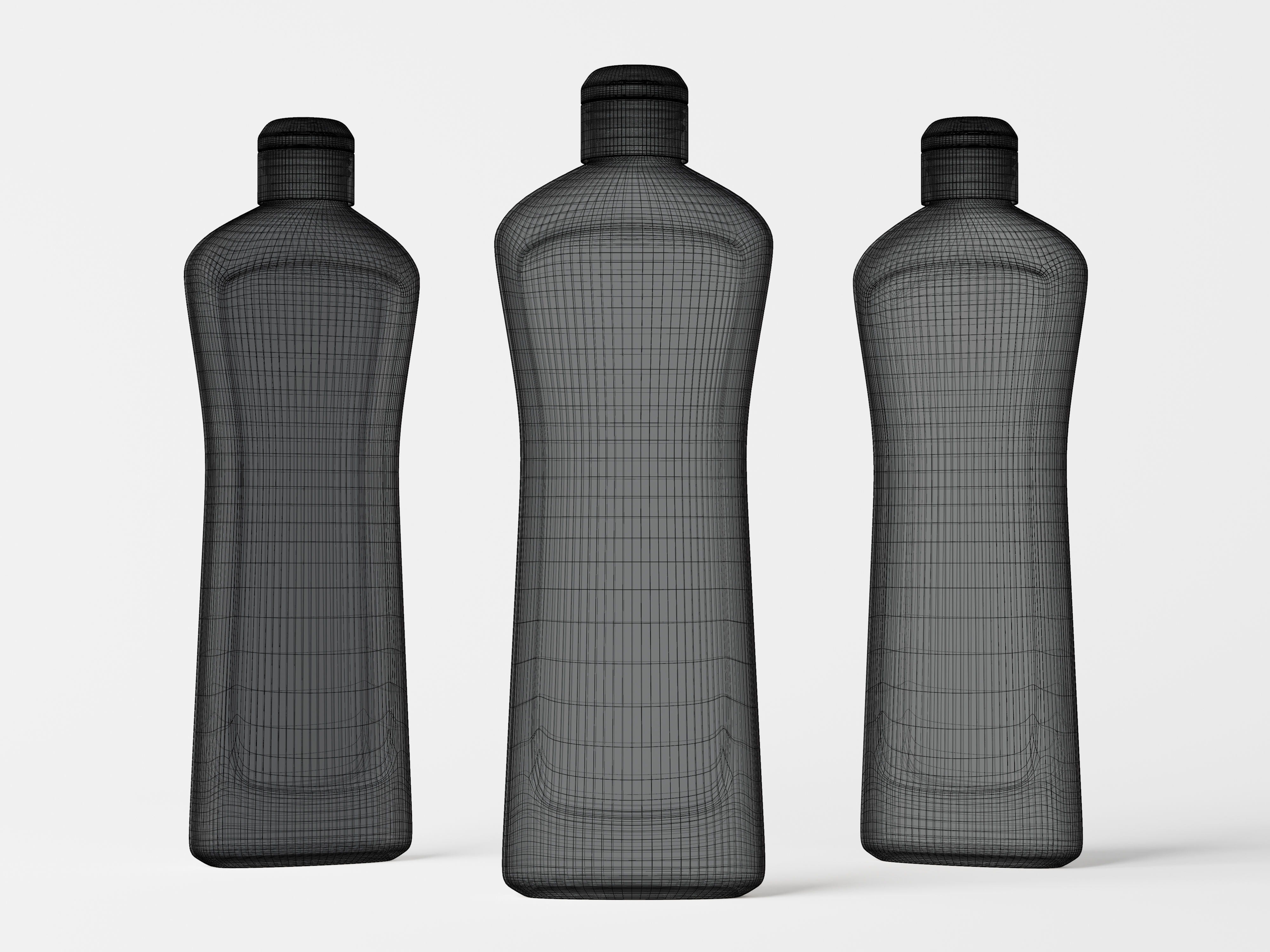 Cosmetic Plastic Bottle Packaging Low-poly 3D model_9