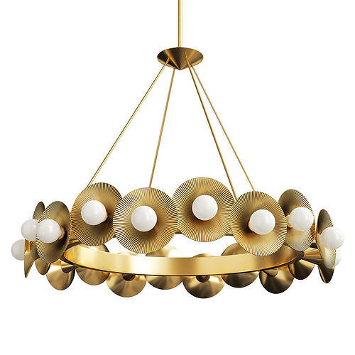 Corbett Emerald Chandelier Low-poly 3D model