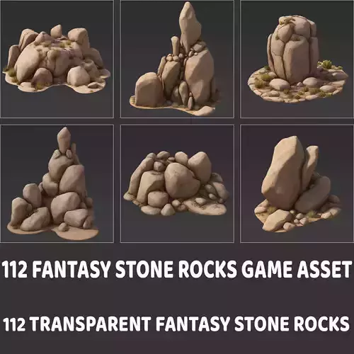 112 Fantasy Stone Rocks Game Asset