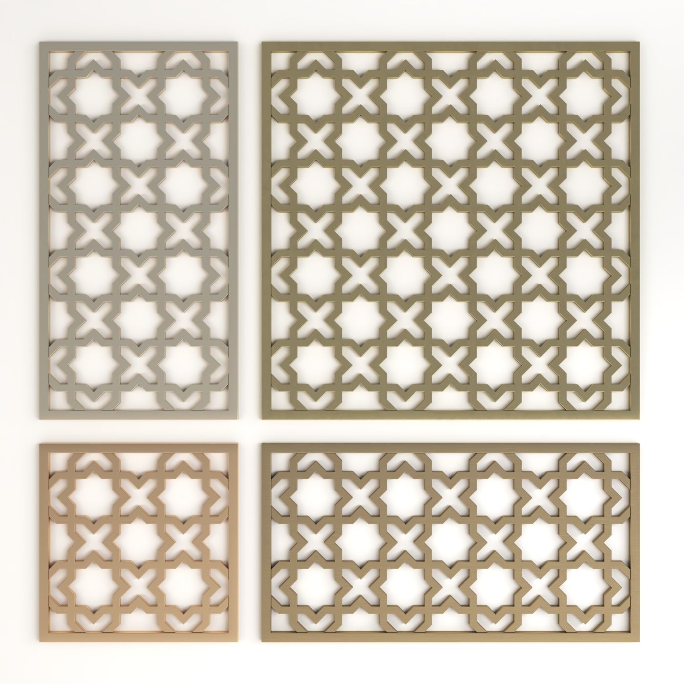 Arabic Islamic pattern decorative gold plaster 3D model | CGTrader