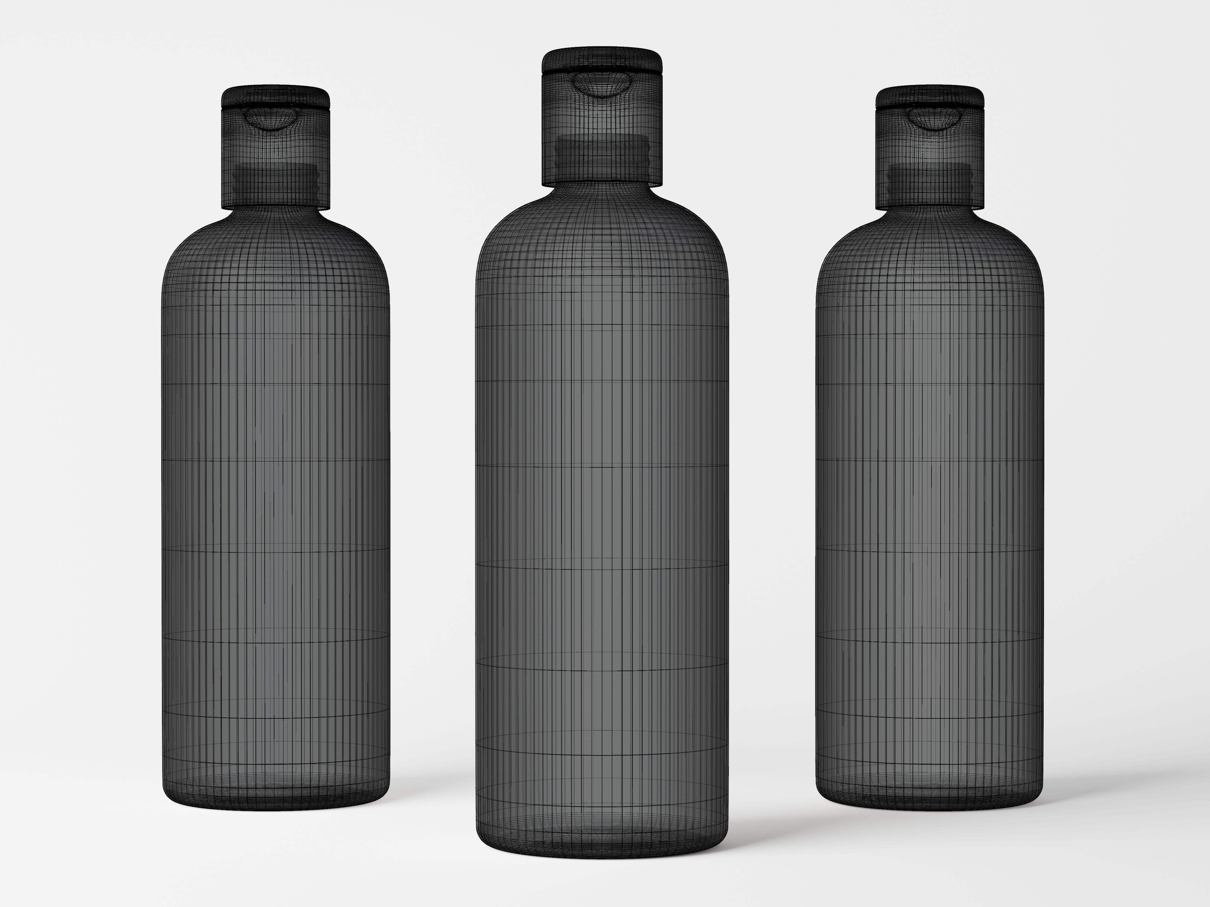 Cosmetic Flip Top Cap Bottle Packaging Low-poly 3D model_8