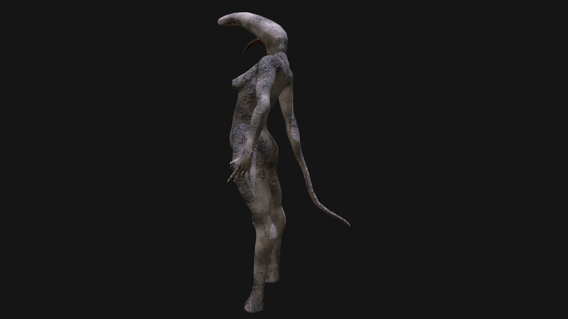 Mutant Thing Creature Low-poly 3D model_2