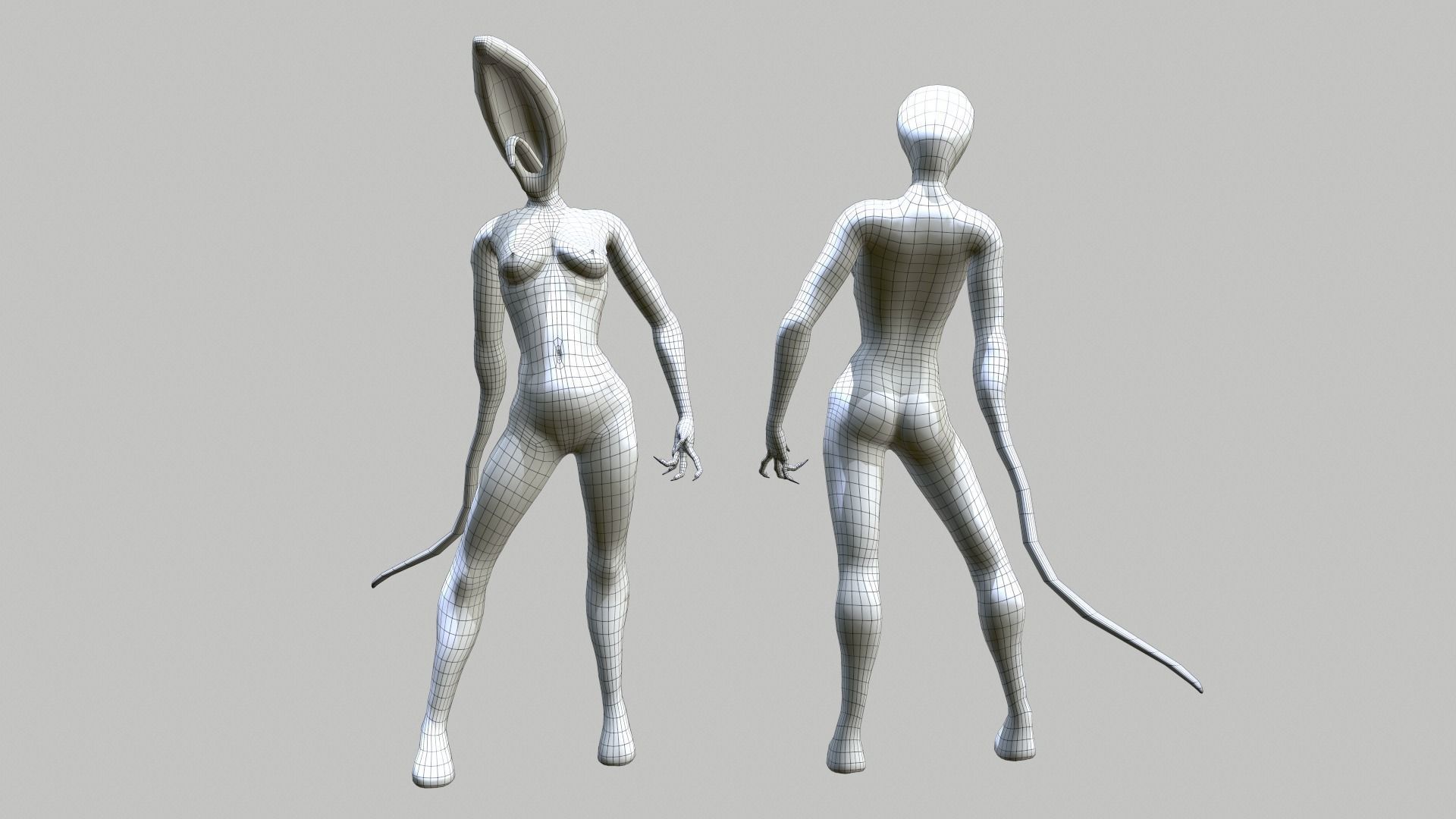 Mutant Thing Creature Low-poly 3D model_14