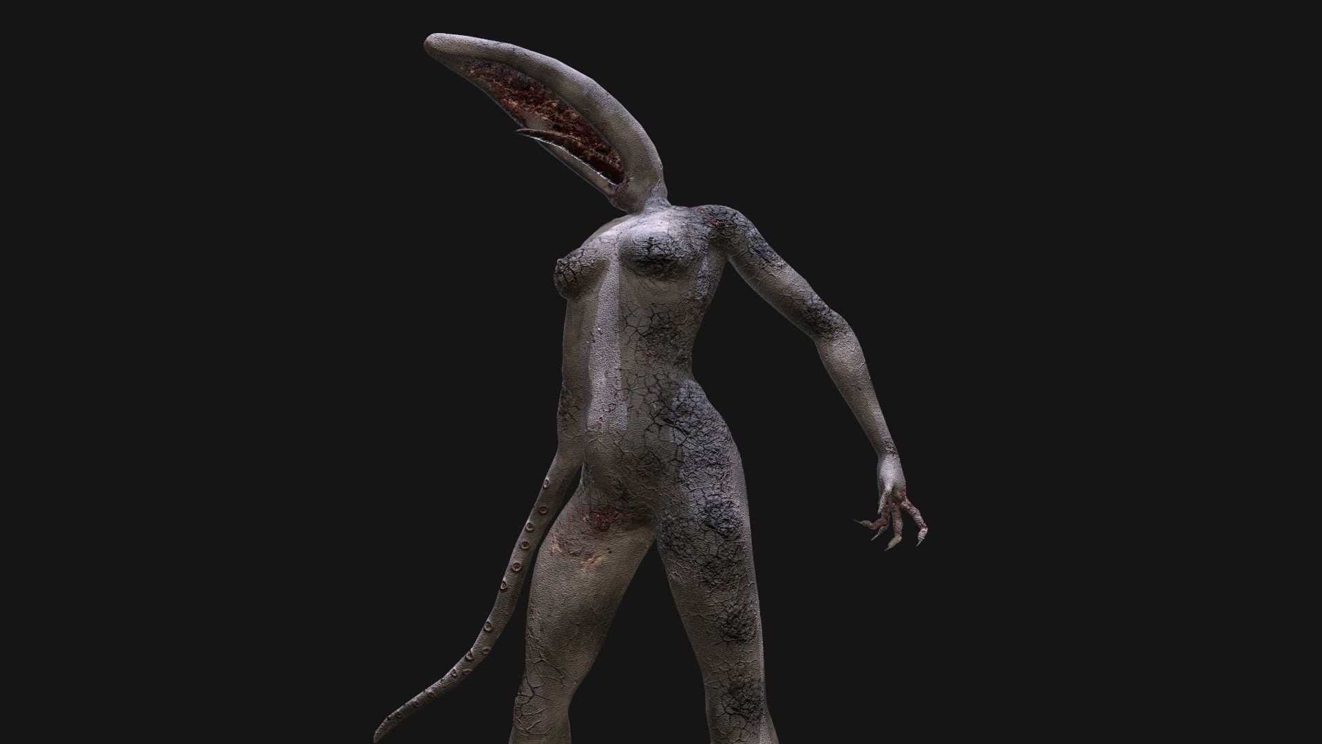 Mutant Thing Creature Low-poly 3D model_10