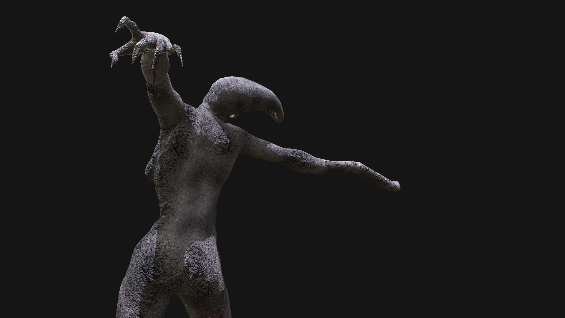 Mutant Thing Creature Low-poly 3D model_11