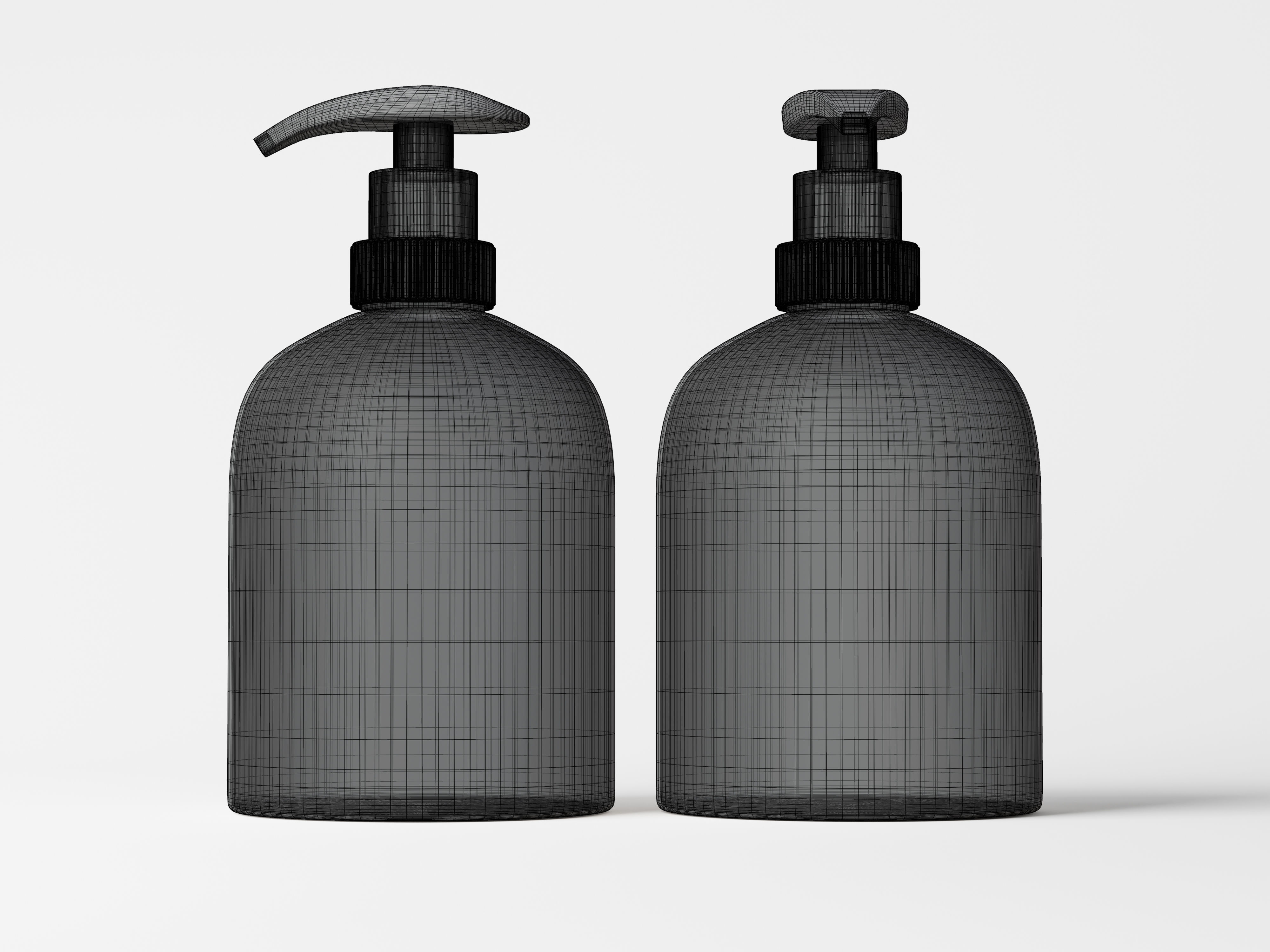 Cosmetic Pump Bottle Packaging Low-poly 3D model_8