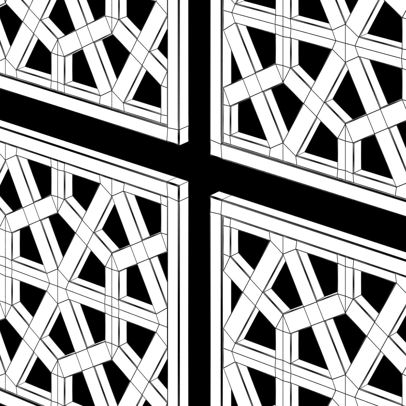 Arabic Islamic pattern decorative gold plaster 3D model_4