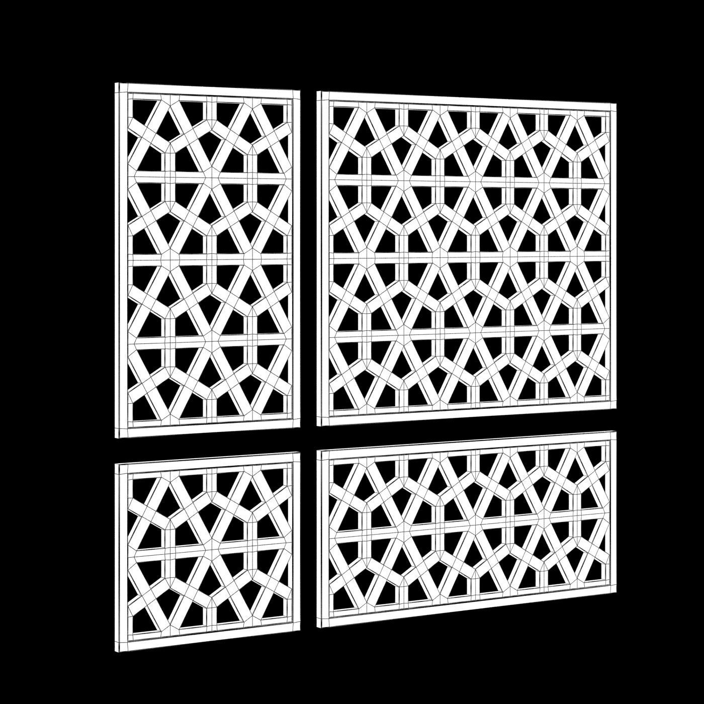 Arabic Islamic pattern decorative gold plaster 3D model_5