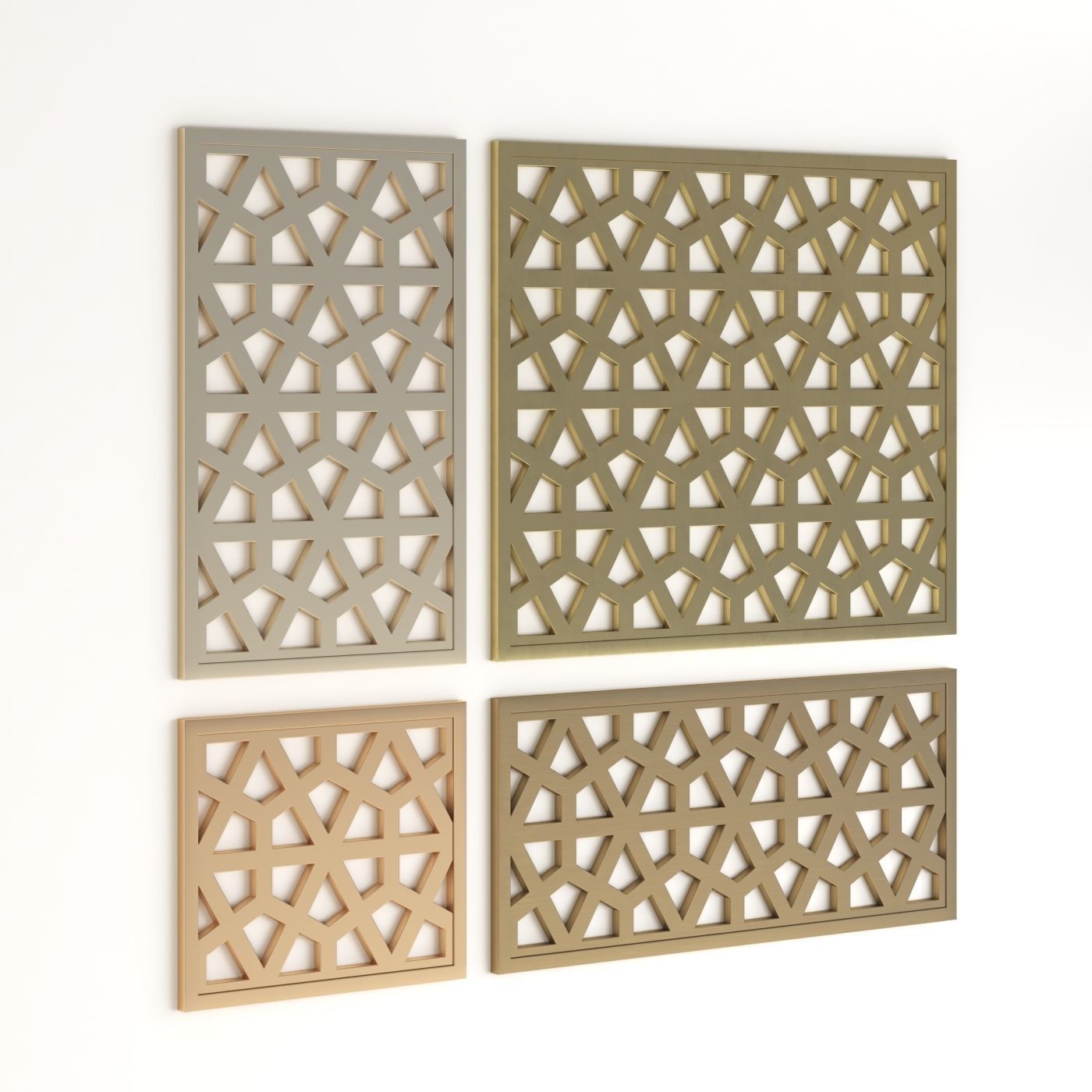 Arabic Islamic pattern decorative gold plaster 3D model_2