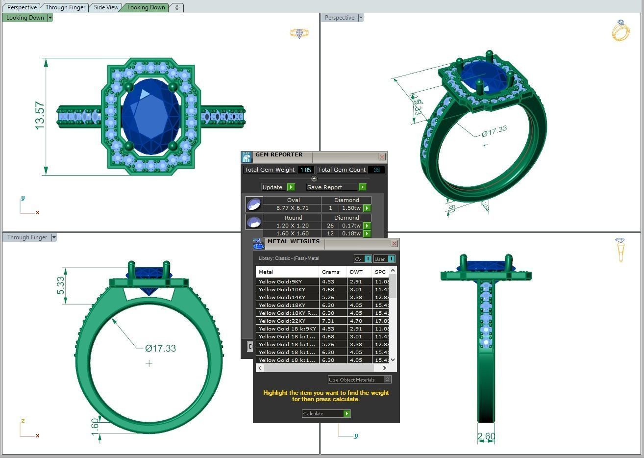 Engagement Diamond Halo ring oval 3D print model_4