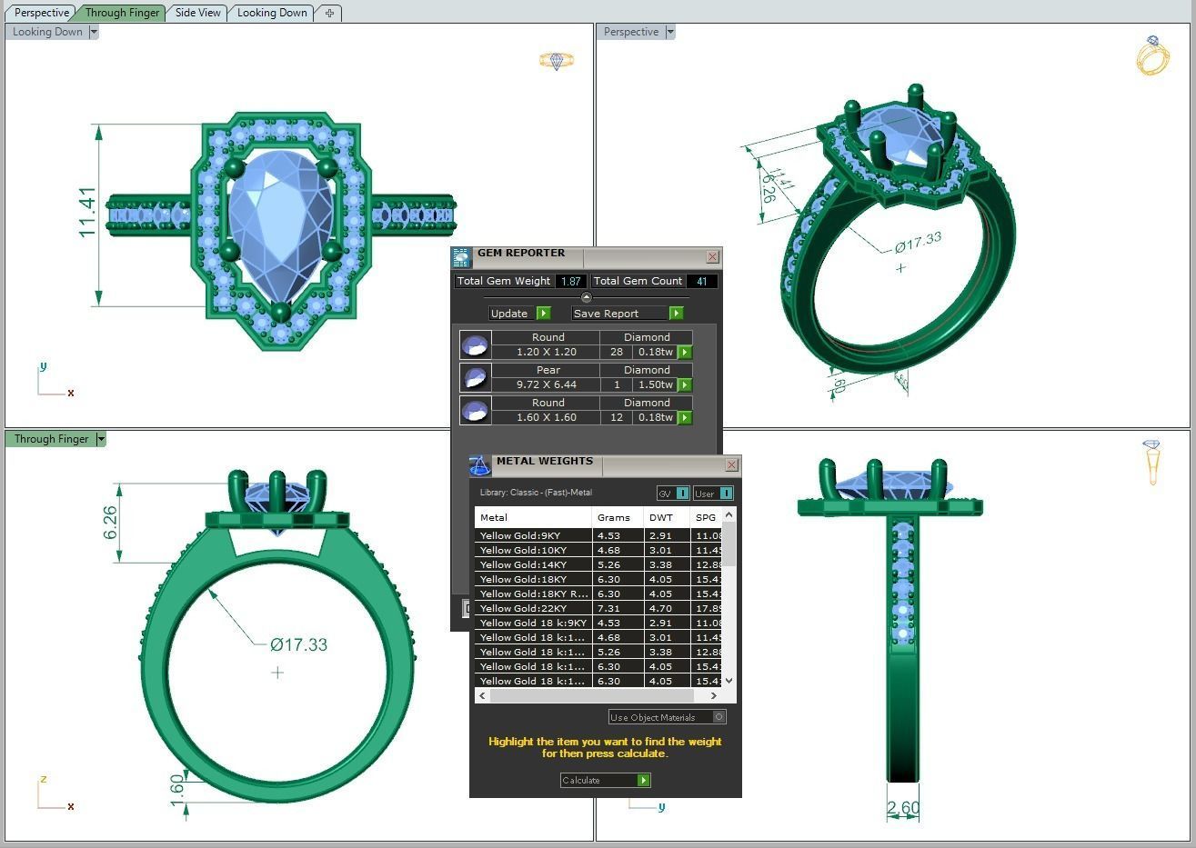 Engagement Diamond Halo ring pear 3D print model_5