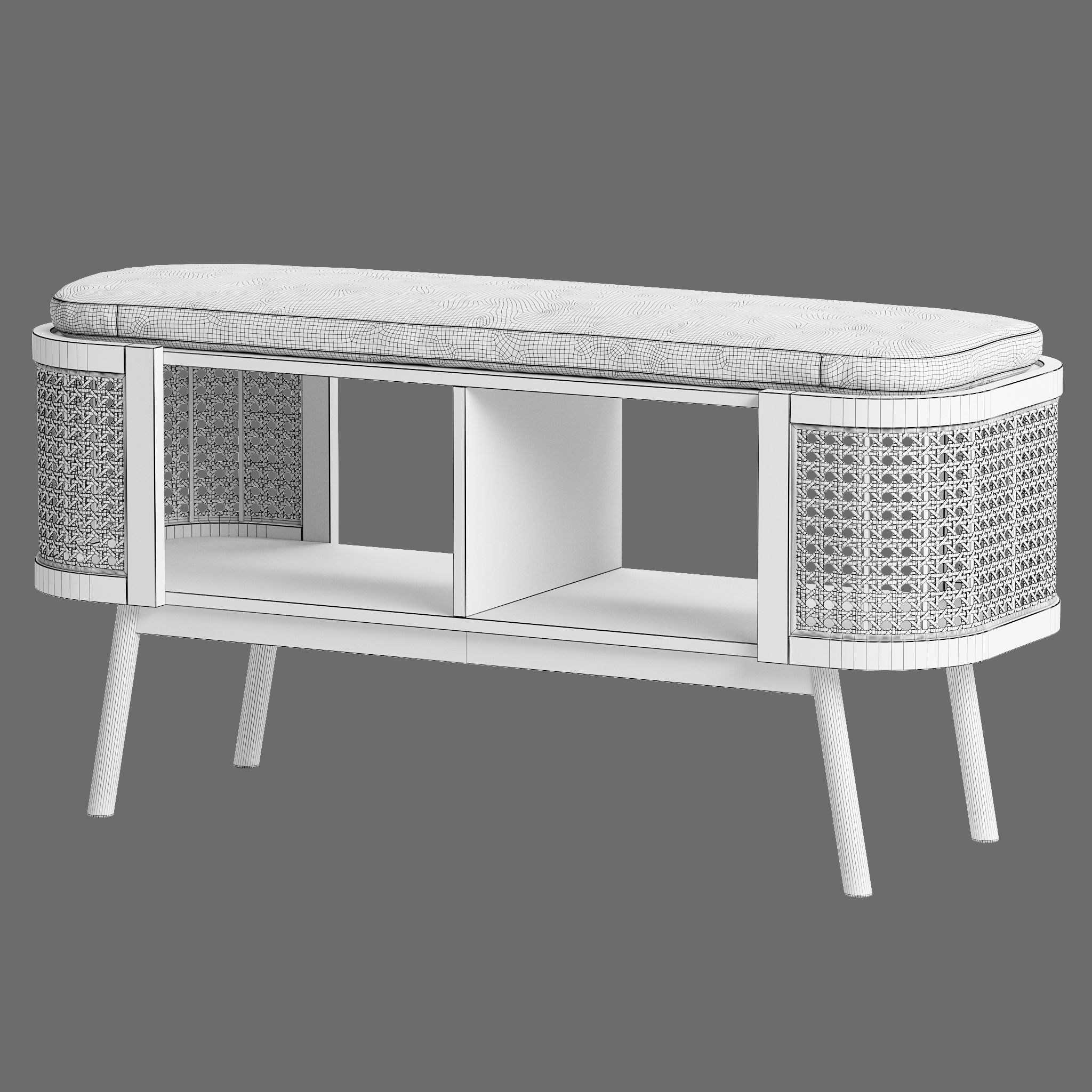 Interieurs hallway benches 3D model_2