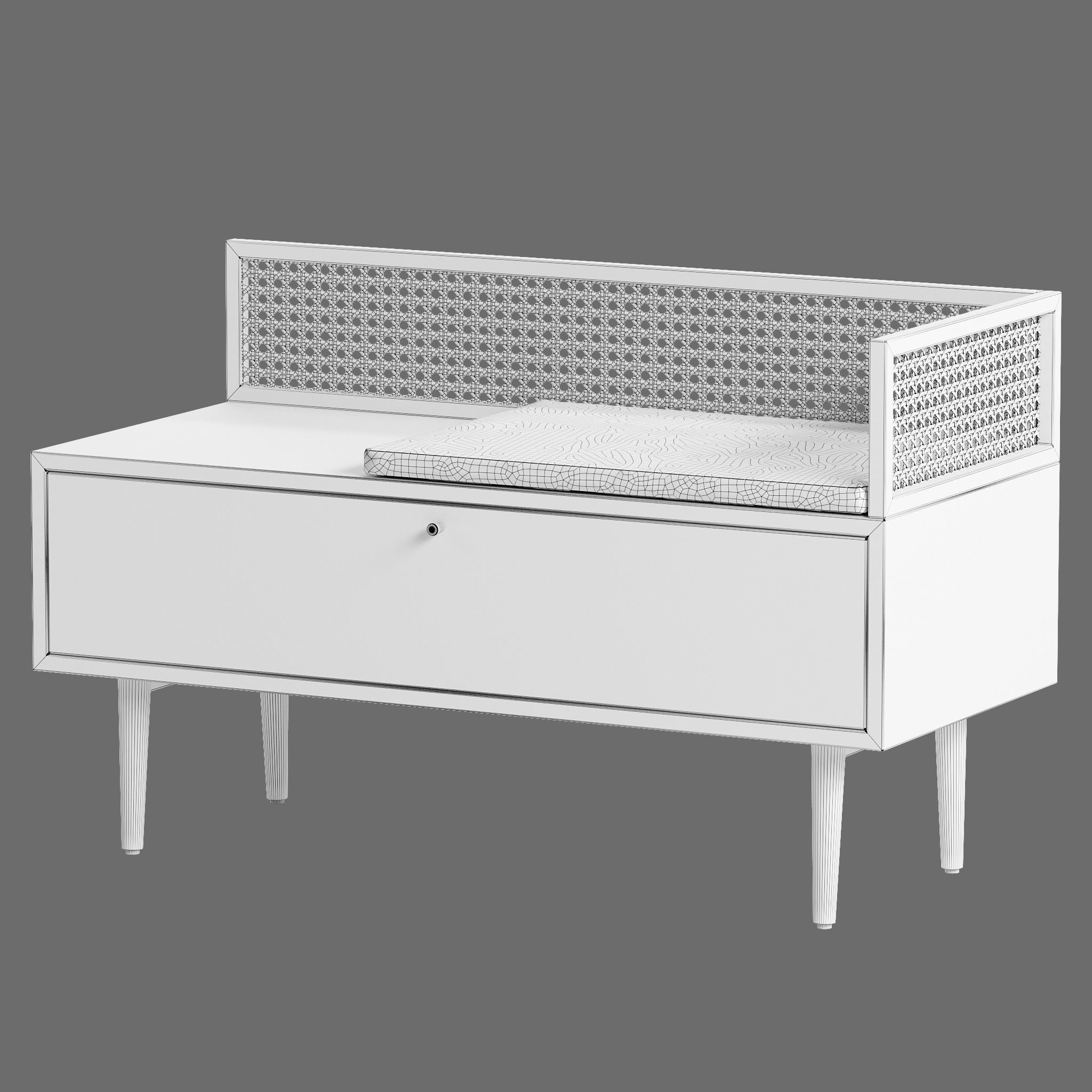 Interieurs hallway benches 3D model_6