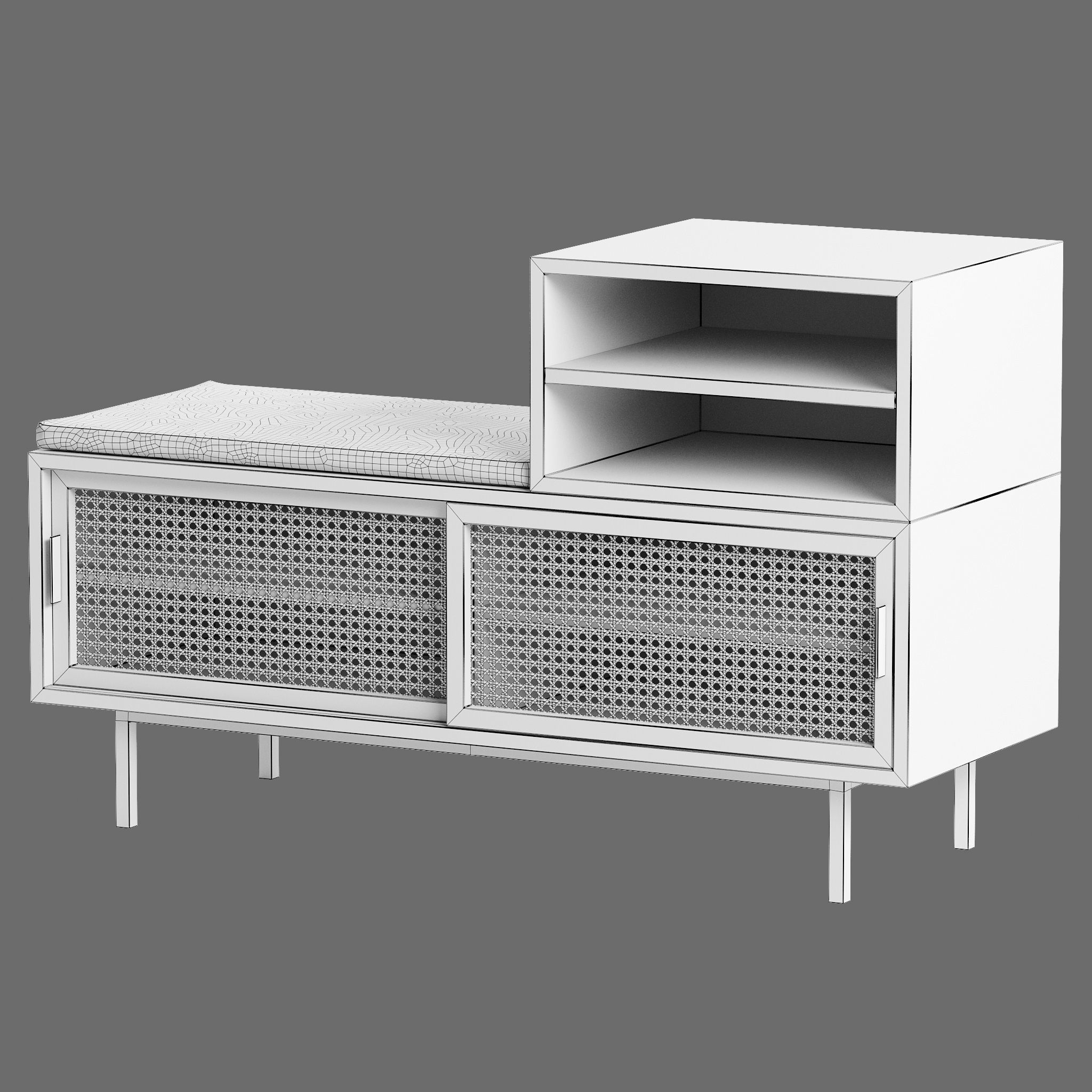 Interieurs hallway benches 3D model_4